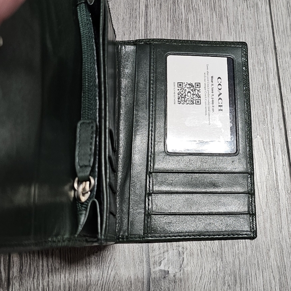 Coach Vintage Snap Leather Olive Green Trifold Wallet Coach Bags - Picture 8 of 16